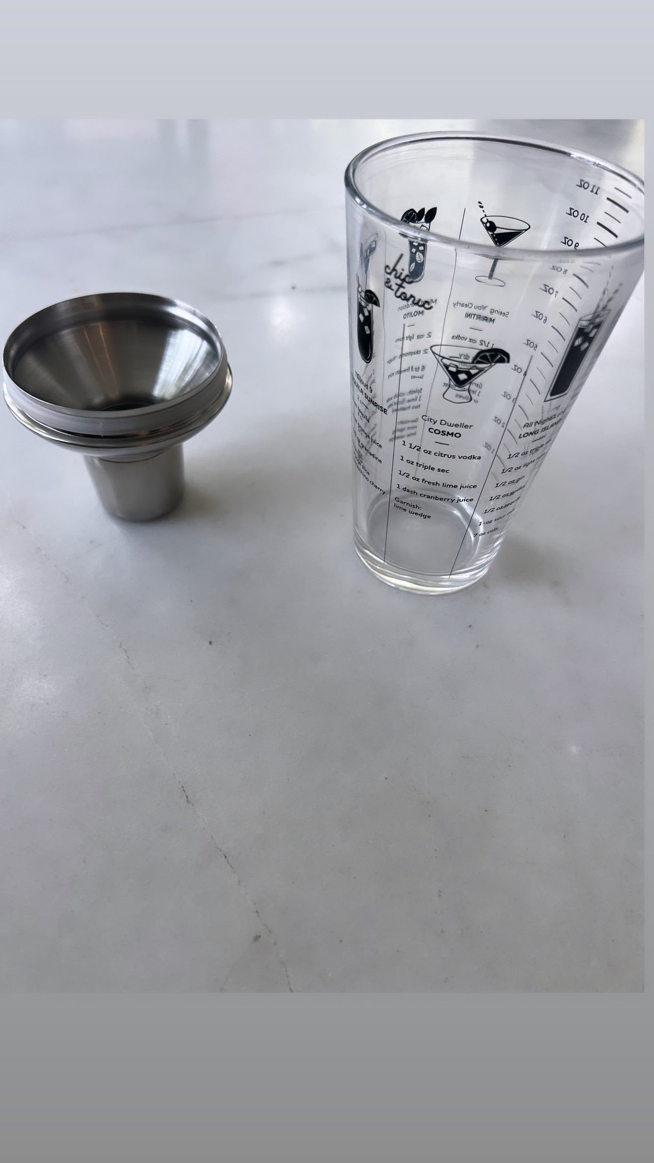 Skye Cocktail Recipe Shaker (Silver)