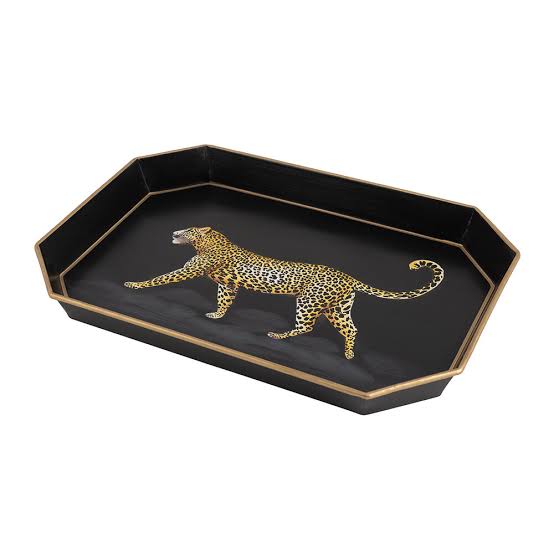 Hand-painted Iron Tray - Leopard